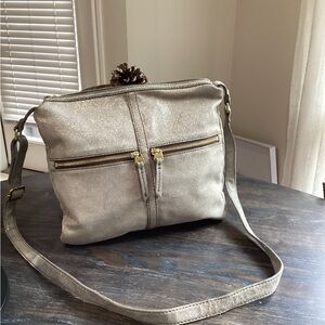 Fossil Metallic Crossbody Bag with Adjustable Strap